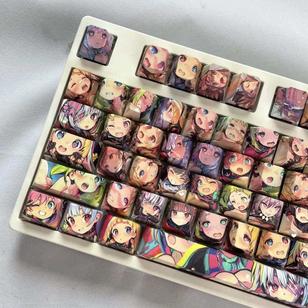 

Japanese Anime Keycap XDA Dye Sublimation OEM Profile Keycap For Cherry Mx Switch Mechanical Keyboard PBT 115 Key Ahegao
