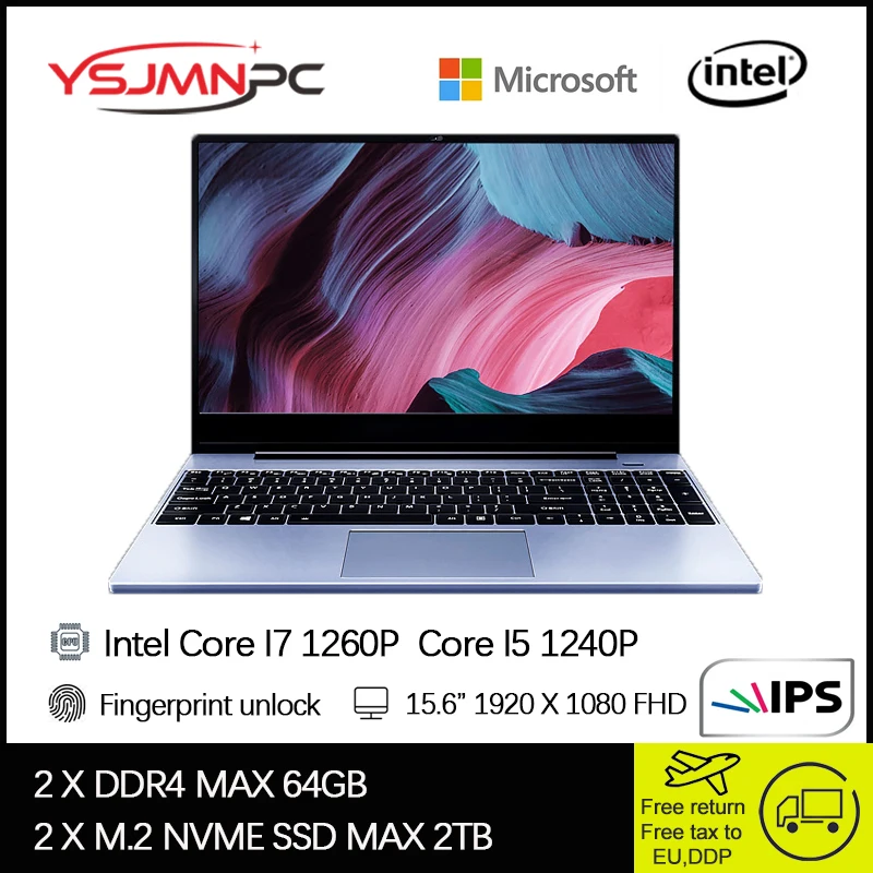 15.6 Inch Intel Core i9-9980H i7-1065G7 MX330/350 Ultrabook Computer 2*DDR4 MAX 64GB 2TB SSD Desktop Notebook Fingerprint Unlock - купить по