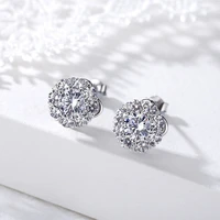 luxury brand 925 sterling silver wedding earring for women 1carat diamond jewelry bizuteria silver 925 jewelry crystal earrings