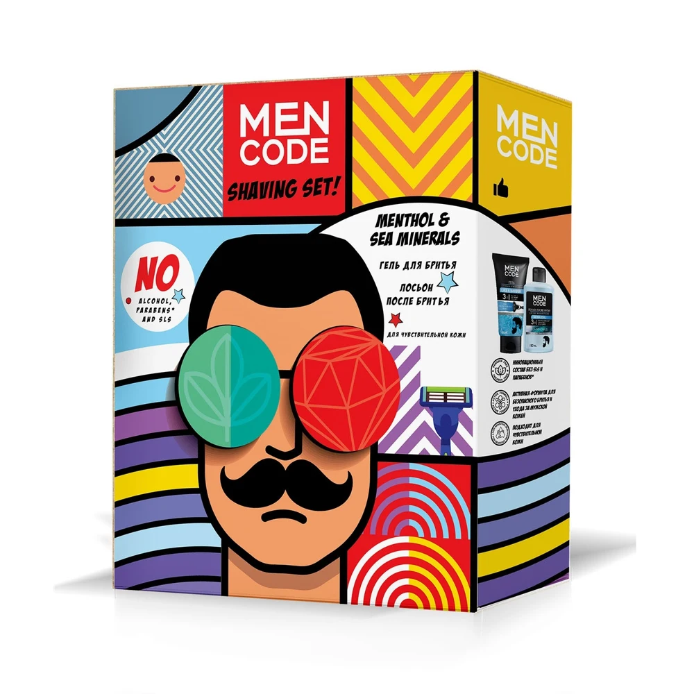 Набор подарочный MEN CODE SHAVING SET Гель для бритья LIKE A BARBER 150 мл + Лосьон после ULTRA COOL |