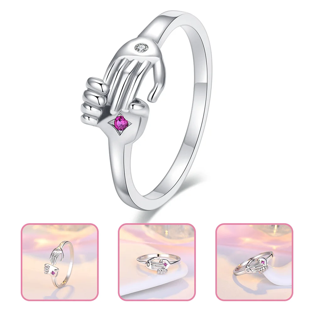 

Rings Ring Couple Wedding Engagement Gift Couplesanniversary Jewelry Promise Hugging Open Tail Lover Opening Adjustablehug Love