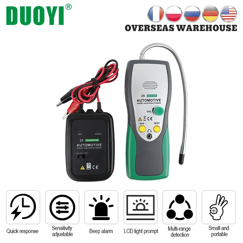 

Лидер продаж! DUOYI DY25 автомобильные Короткие & Откройте Finder тестером Инструменты для ремонта автомобилей Tracer автомобиля диагностики автомобиля 2 проволочные тросы Тип PK EM415pro