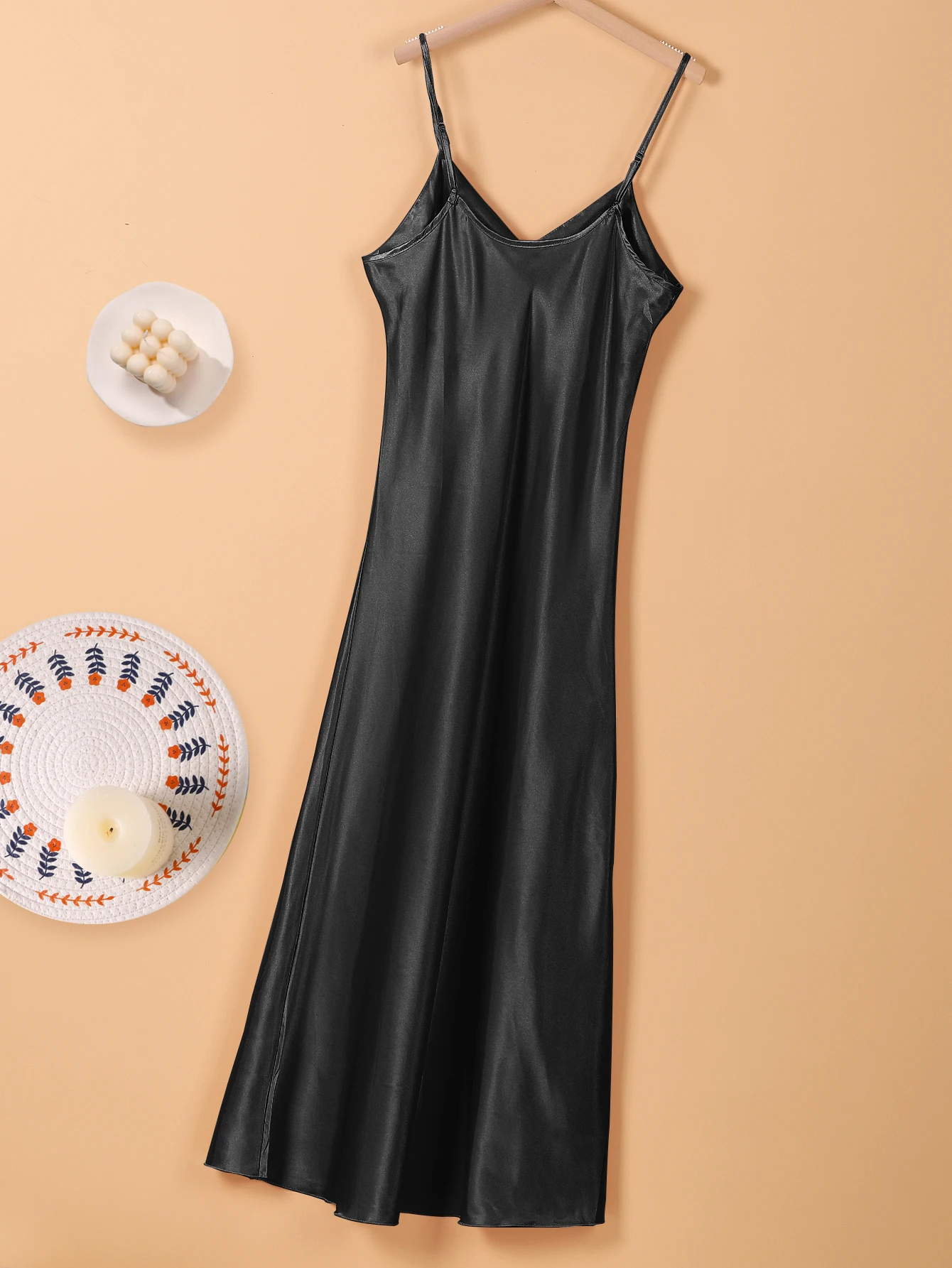 Новая Сексуальная атласная шелковая ночная рубашка Домашняя одежда летняя