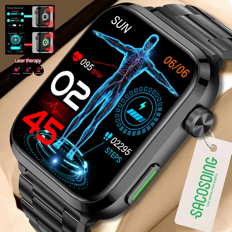 Новинка умные часы лазерная терапия измерение давления температуры тела мочевой