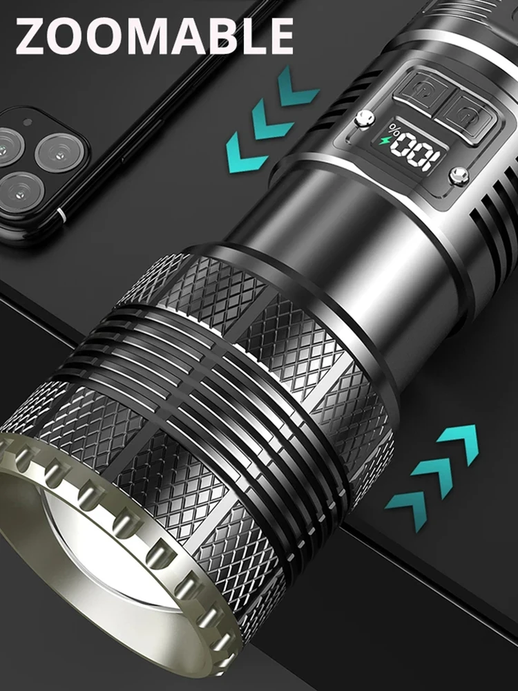 Ультра яркие фонарики со встроенной батареей 9000 лм