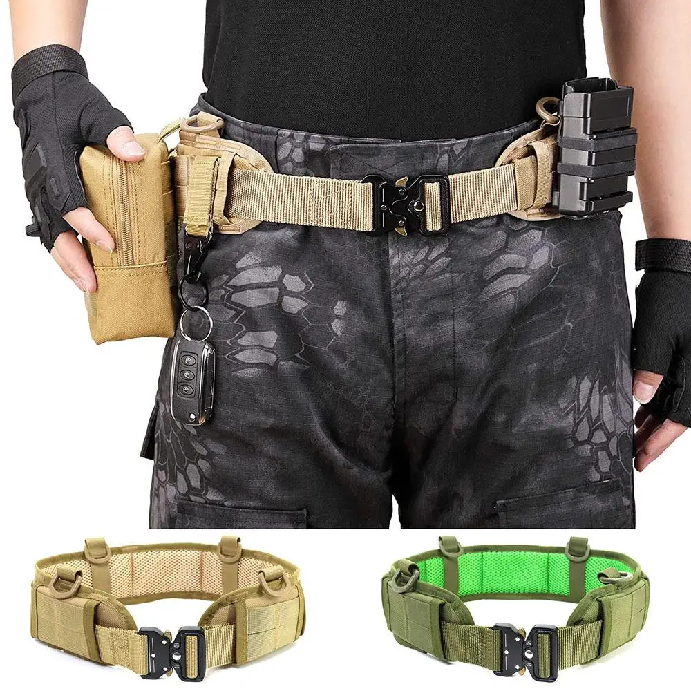 Equipment Seatbelt Buckle Heavy Duty Hiking Belt Nylon Web Military Work Quick Release Tactical Belt Battle Molle Belt