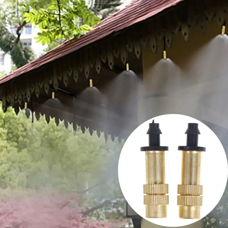 

2Pcs Adjustable Copper Mist Nozzle Garden Sprayer Nozzle Greenhouse Lawn Water Sprinkler Garden Tools
