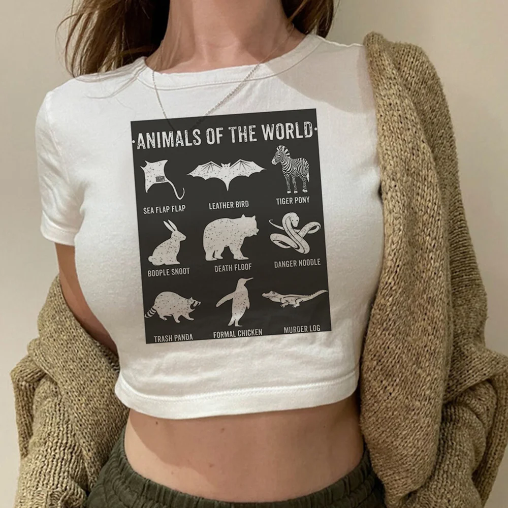 

Simple Vintage Humor Funny Rare Animals of the World yk2 goth crop top Female graphic hippie aesthetic 2000s t-shirts clothing