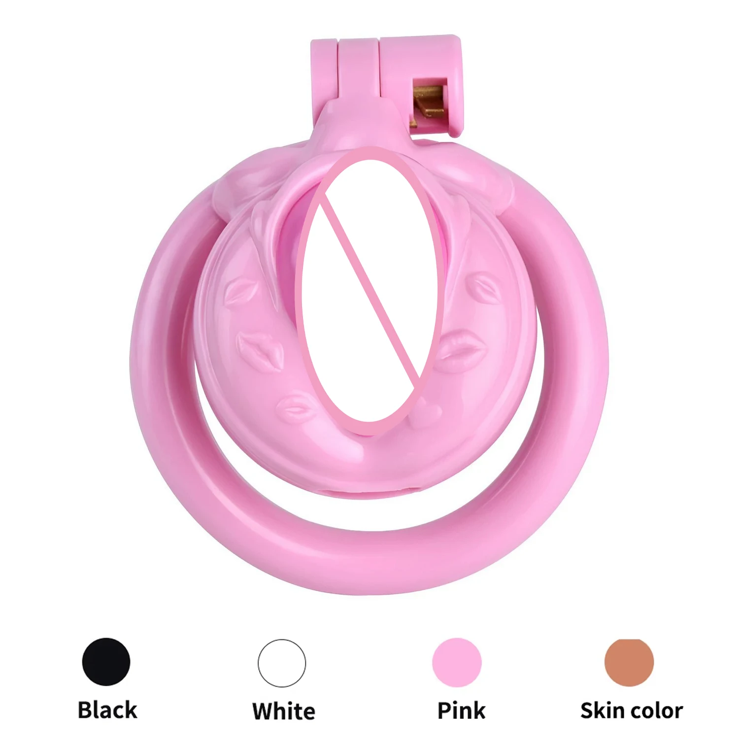 2025 Розовая клетка целомудрия из АБС-пластика с 4 кольцами для пениса замок ремень