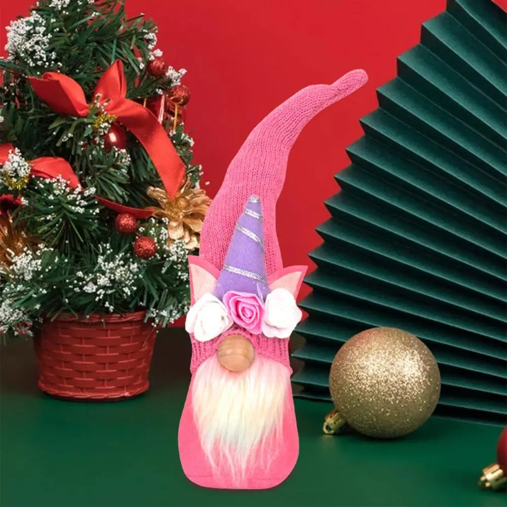 

Long Lasting Cute Nordic Style Pink Gnome Decoration Compact Faceless Doll Innovative for Home