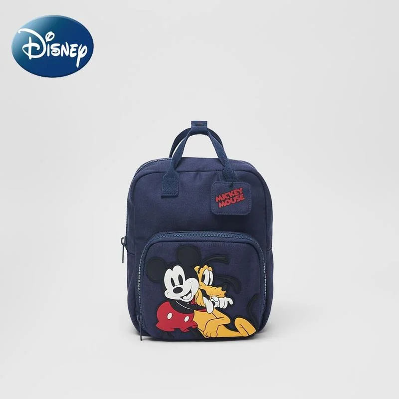 Disney Mickey Mouse New Canvas Children's Backpack Boys and Girls Cartoon Printing School Bag Large Capacity Handbag