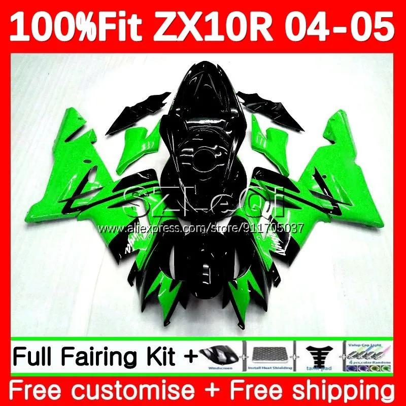 

Корпус OEM для KAWASAKI NINJA ZX 1000 CC 10 R ZX1000 10R ZX10R 04 05 ZX-10R 2004 2005 комплект обтекателей для впрыска 108LQ.2