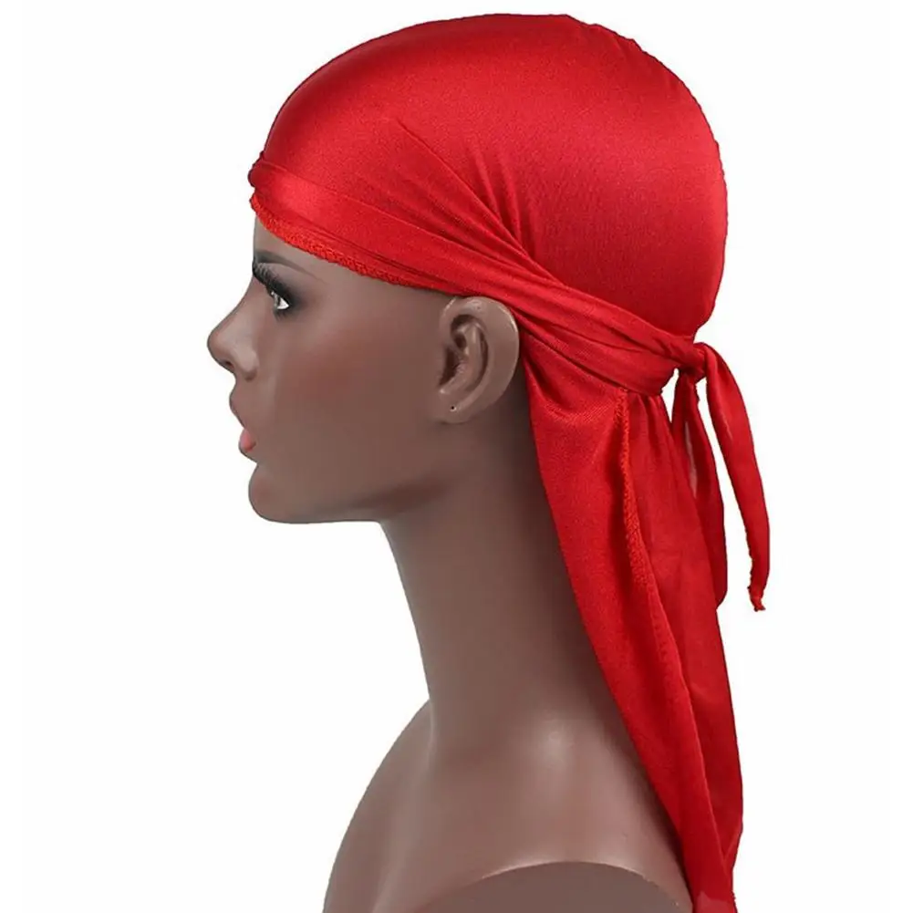 Мужская атласная эластичная шапка хип-хоп Du Doo Rag Durag парики тюрбан бандана