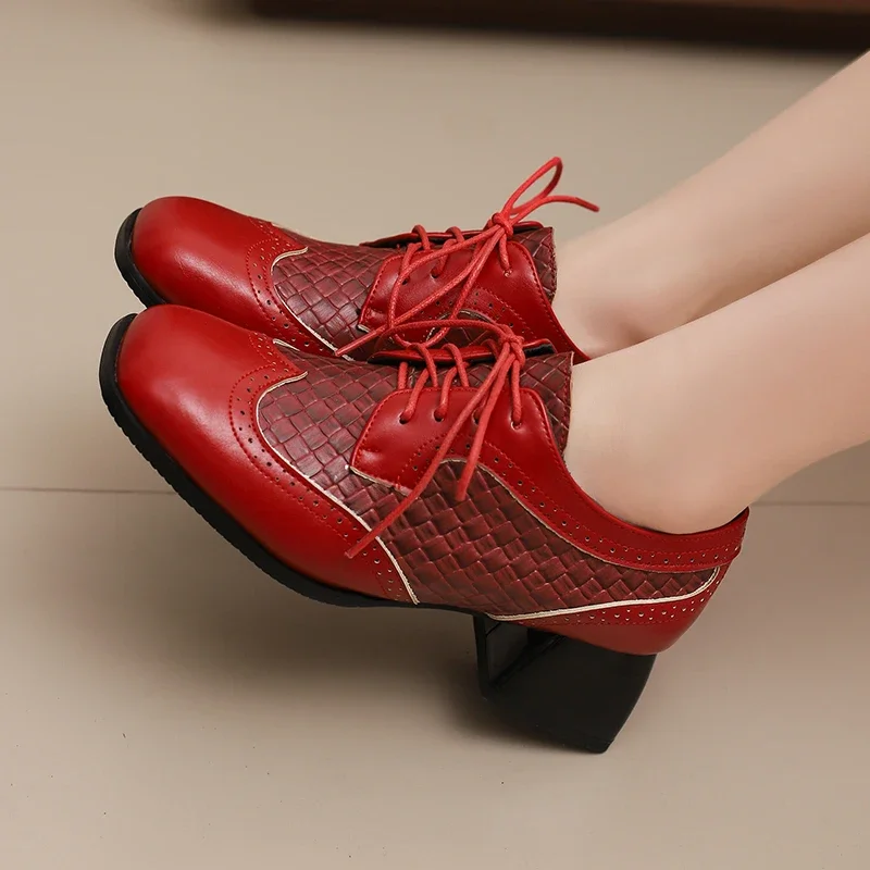 Женские туфли из микрофибры с квадратным носком на шнуровке 22-26 5 см