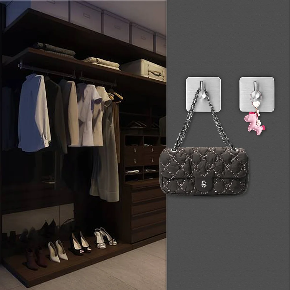 

Hooks Towel Bathroom Hook Adhesive For Hanging Hanger Door Robe Self Towels Shower Metal Duty Suction Holder Sticky Stainless