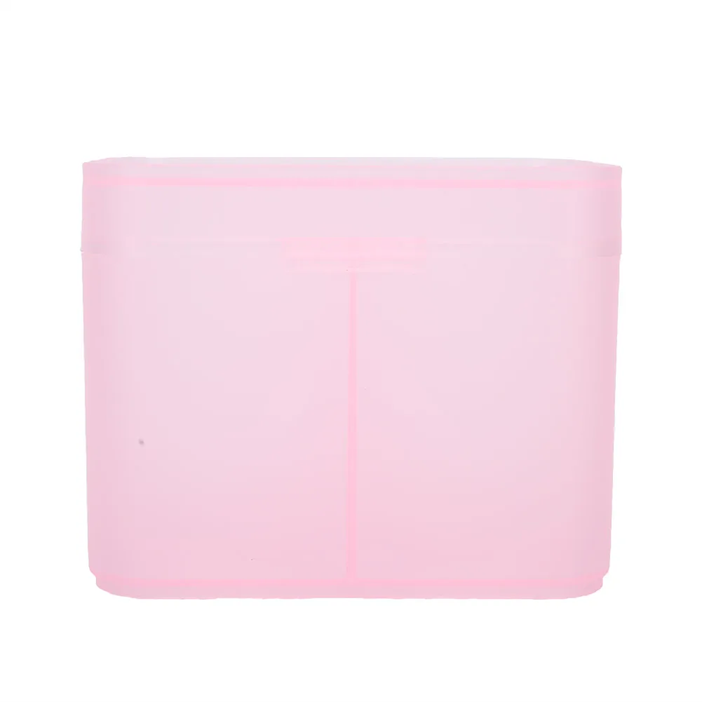 

2 Grids Nail Art Storage Box Nail Polish Remover Pad Organizer Holder Container CasePink