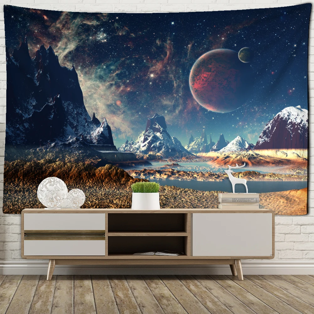 

Blue starry sky stars cosmic space tapestry wall hanging large tapestry psychedelic mysterious star dormitory