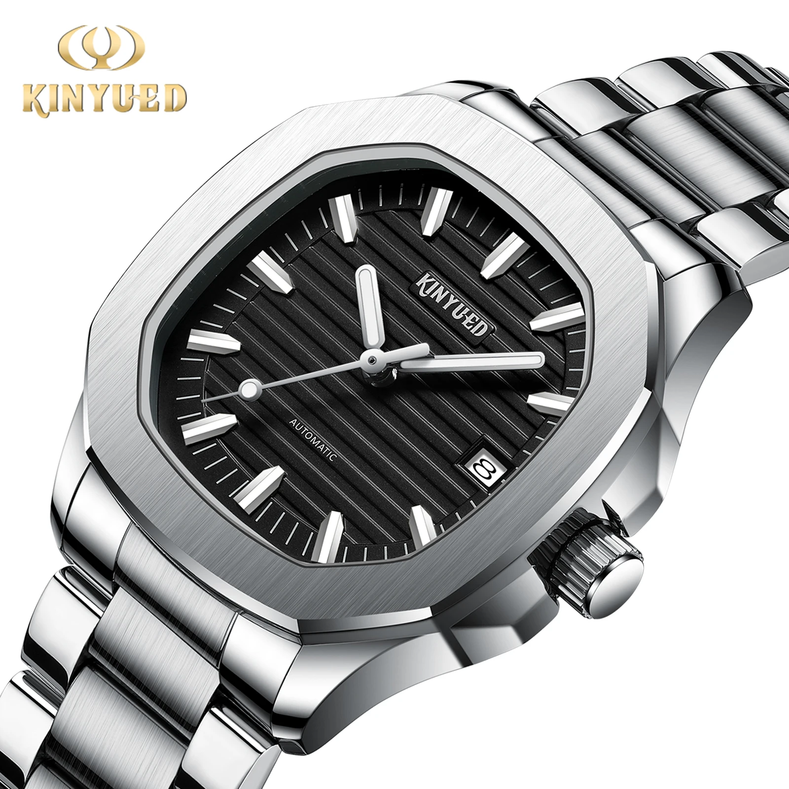 

KINYUED Men Fashion Sport Watches Automatic Mechanical Waterproof Luminous Watch Man Calendar Date Wristwatch Relogio Masculino