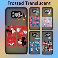 disney cartoon mouse for xiaomi poco m3 x3 nfc gt 11 note 10 10s 10t 9 8 cc9 ultra lite pro frosted translucent phone case