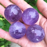 4pc natural guardian amethyst ball raw gemstone polished craft gifts purple quartz crystal stone sphere healing home decoration
