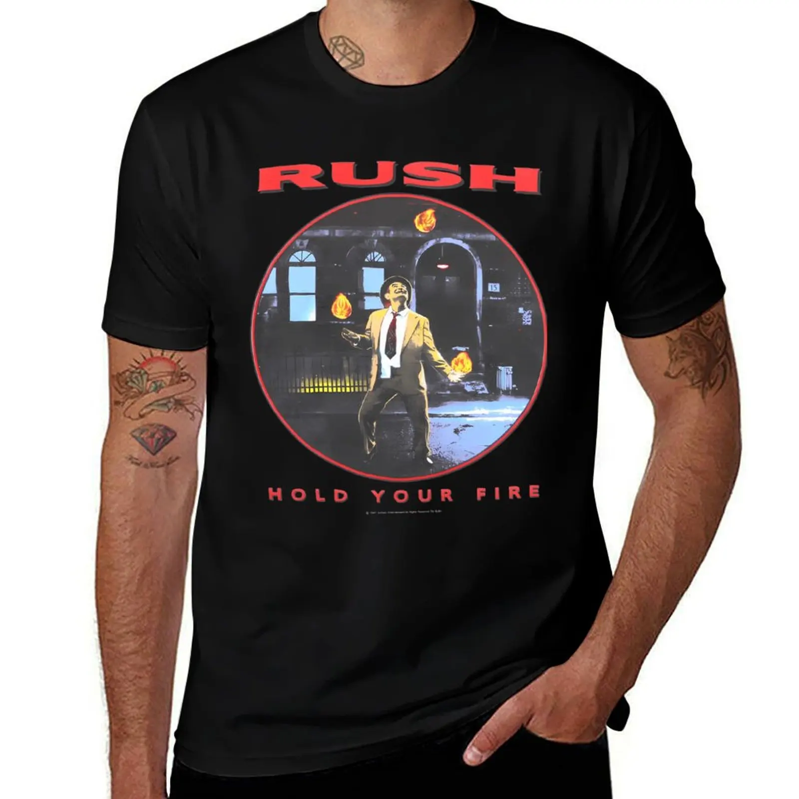Винтажная футболка Rush 1987 концертная Hold Your Fire Tour быстросохнущая летняя одежда