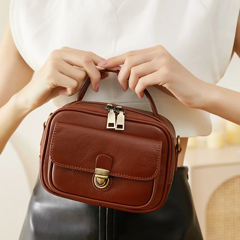 Women's Bag for Women Fashion Designer Luxury Bag Handbags Women Advanced Sense Shopping Ladies Vintage Cowhide Shoulder Bag New