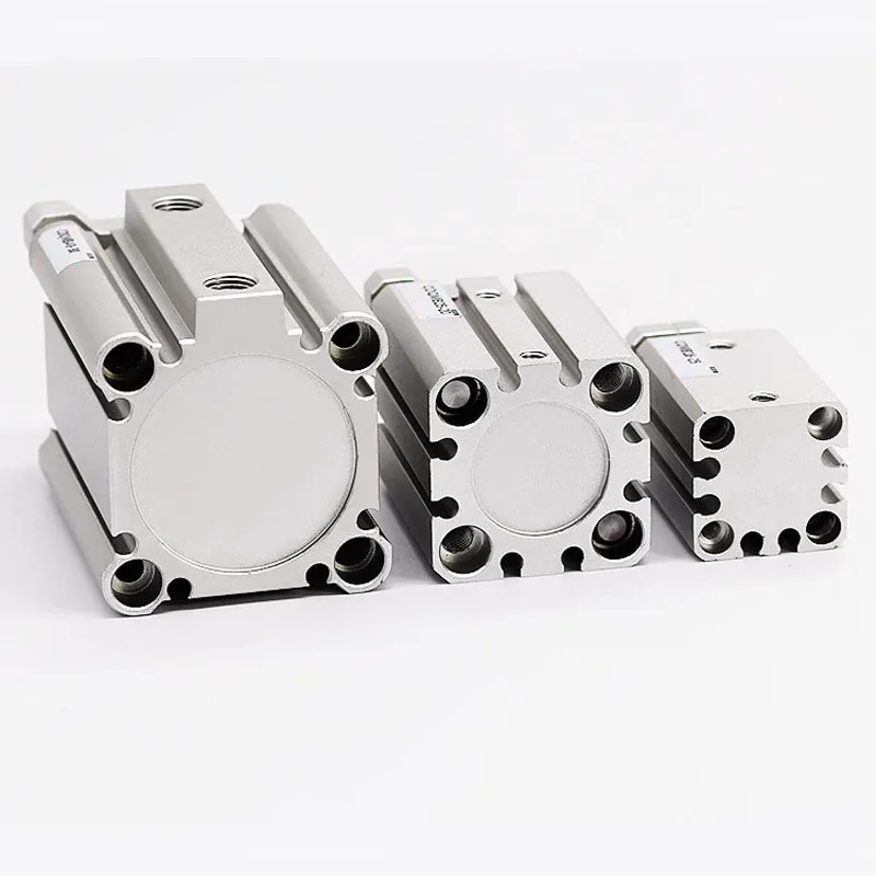 Цилиндр CQMB CDQMB с отверстием 12 16 20 25 32 40 50 63 80 100 ход 5-100 мм компактный направляющий