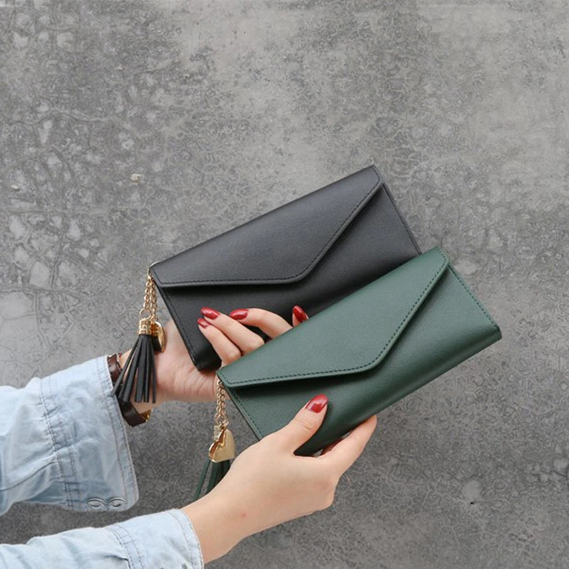 Women Female New Korean Version Crocodile Pattern Long Wallet Ladies Color Matching Multi-card Pocket Thin Leather Fashion Purse