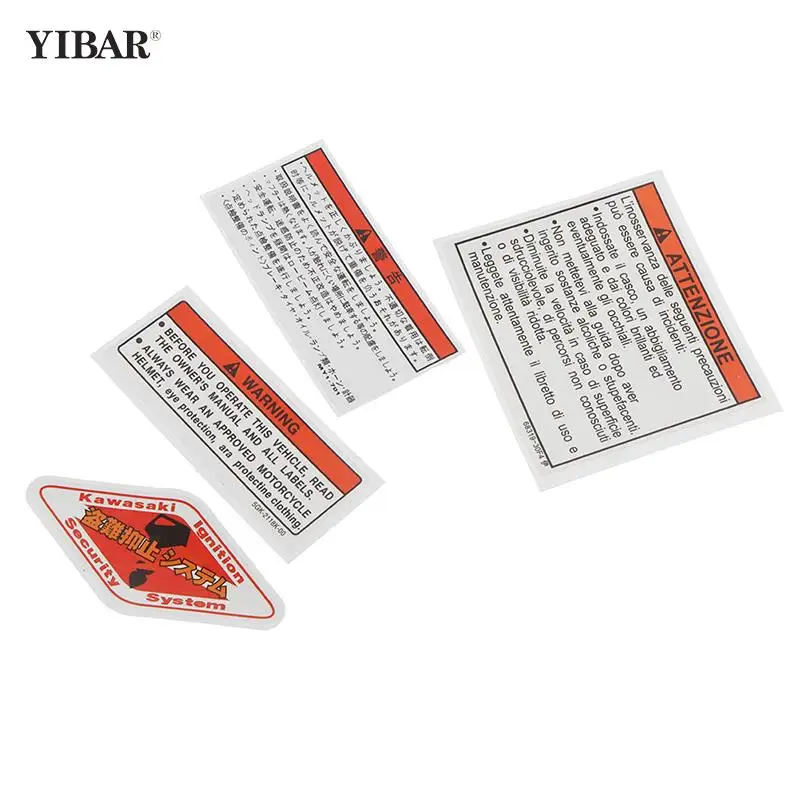 

4pcs/set Motorcycle Warning Sign Logo Sticker Decals Fuel Tank Cap Sign Key Tank Decal