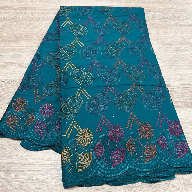 

5 yard Swiss lace fabric latest heavy beaded Embroidery African 100% cotton fabrics Swiss voile lace popular Dubai style 9L09064