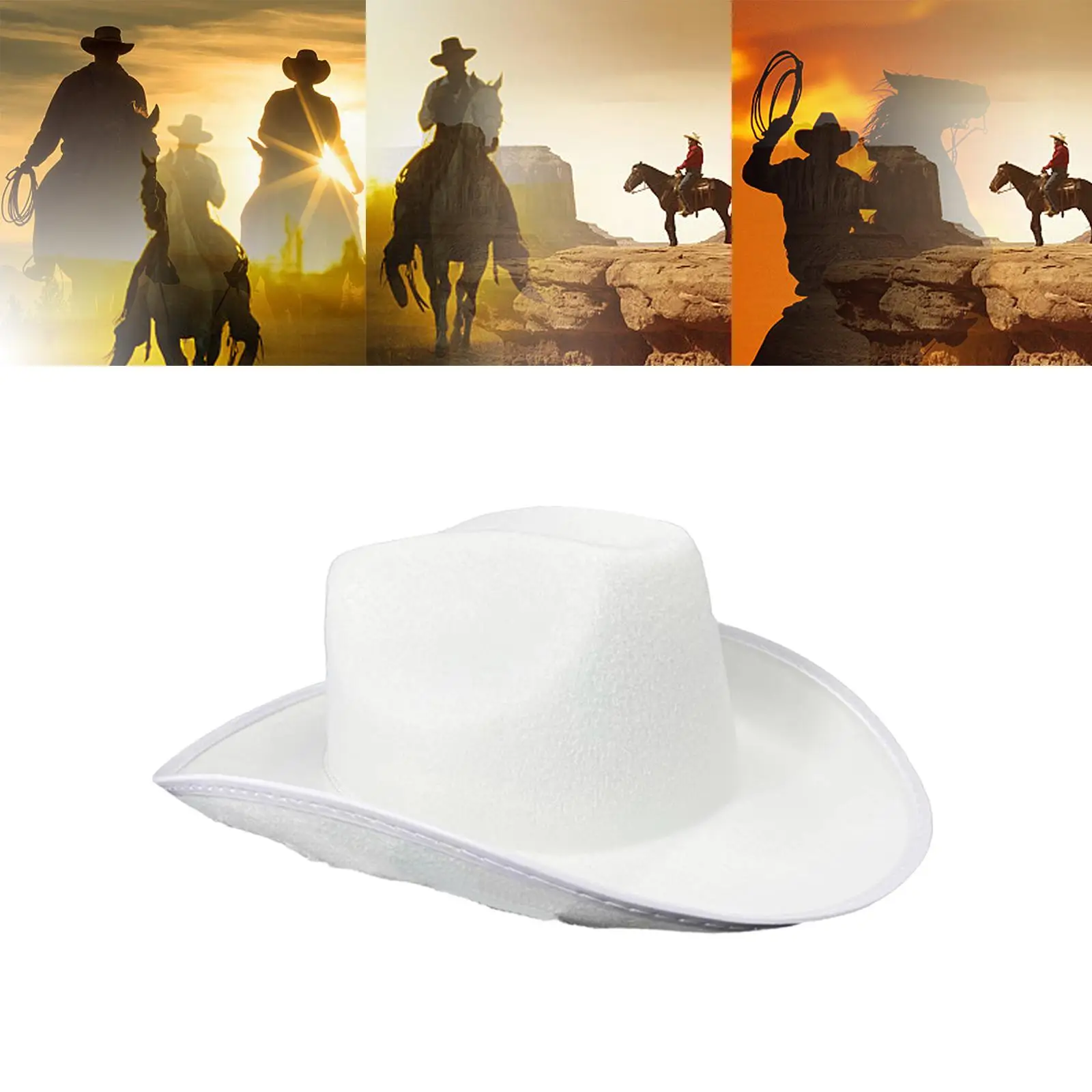 

Cowboy Hat Comfortable White Blinking Cowgirl Hat for Party Accessory Dress up Costume Photo Props Bridesmaid Favors