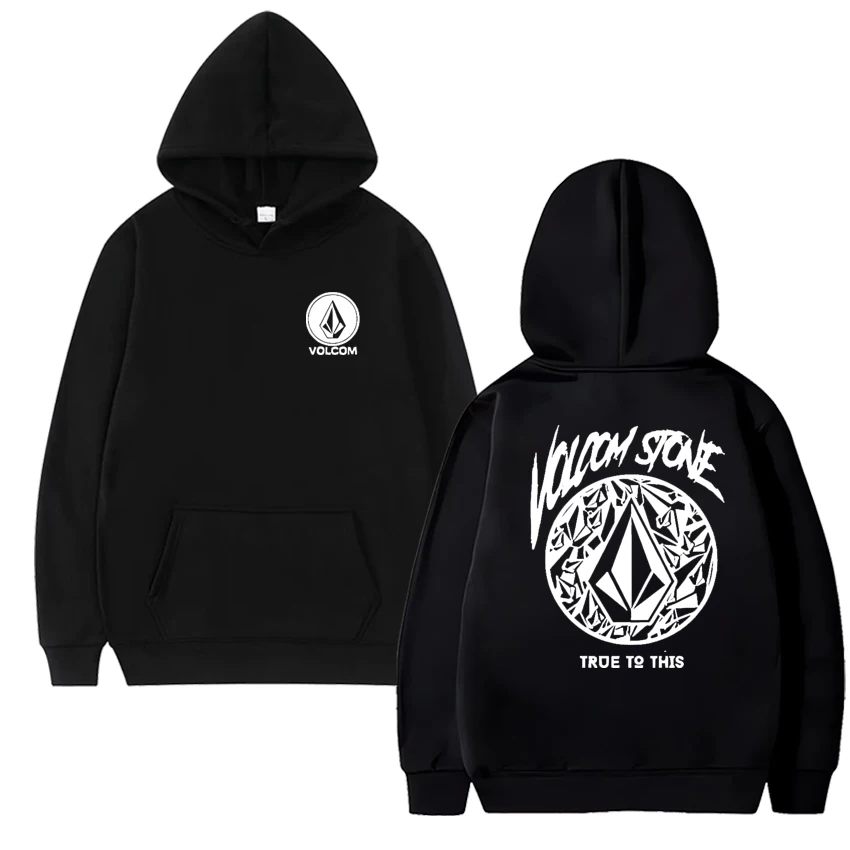 Фото Лидер продаж, новинка, модные толстовки Y2k для мужчин и женщин, толстовка Volcom Stone с двусторонним принтом, унисекс, флисовые пуловеры с длинными рукавами №3