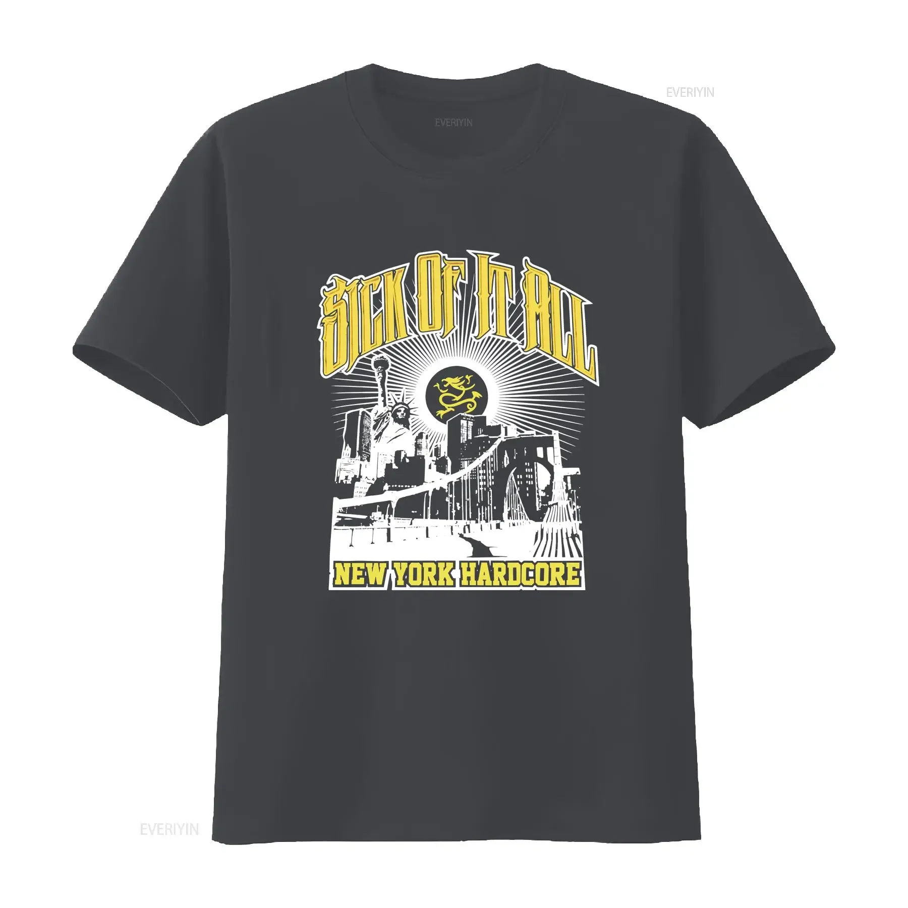 Фото Винтажная футболка 2000-х годов Sick Of It All New York Hardcore 3XL NYHC Madball MERAUDER, дизайнерская одежда с эффектом потертости, мягкая, винтажная, с эффектом стирки. №4
