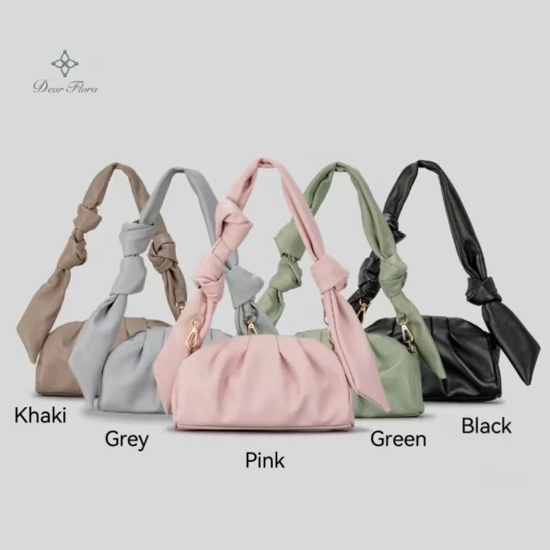 Women's New Luxury Soft Pleated Cloud Underarm Bag Solid Color Versatile Hobos Handbag Fashion Portable Shoulder  Crossbody Bags