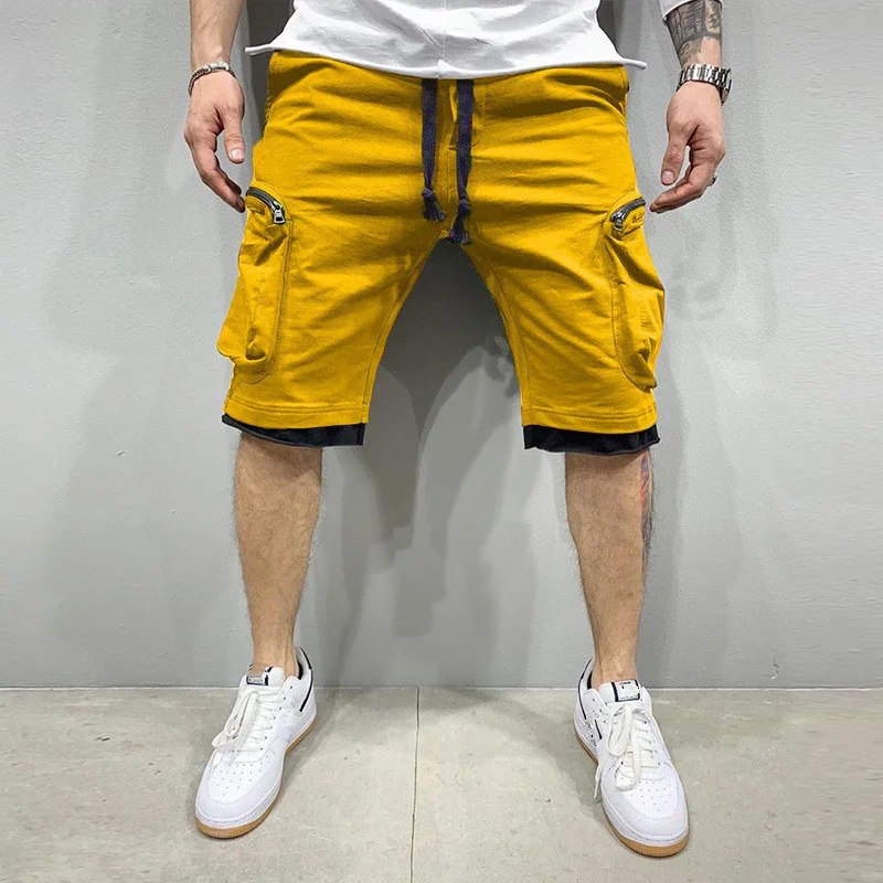 

Summer ym Quick-dryin Sorts Casual Fitness Streetwear Men's Join Sort Pants Men Multi-pocket Sport Casual ip Caro Sort