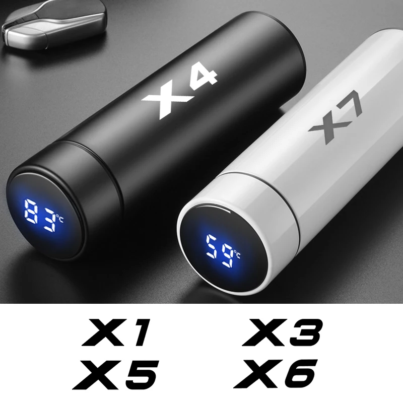 

500ml Smart Thermos bottle vacuum Portable Stainless Steel Thermo Mug For BMW X1 X2 X3 X4 X5 X6 X7 G05 G01 G08 F48 E84 E83