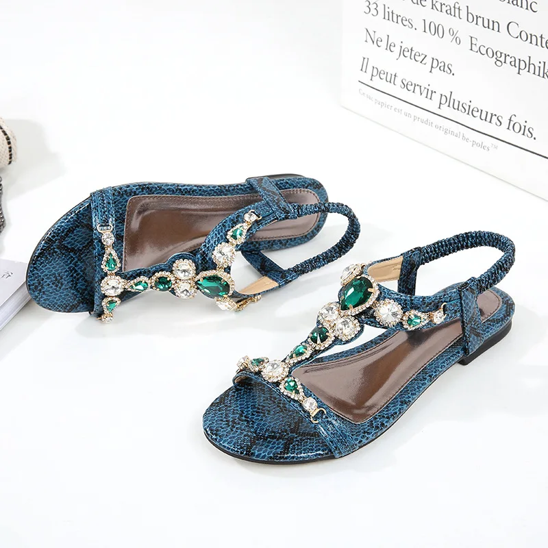 

Plus Size Women's Shoes Size 45 Vintage Platform Rhinestone Sandals Women 2022 Beaded Women's Sandals Shoes for Women