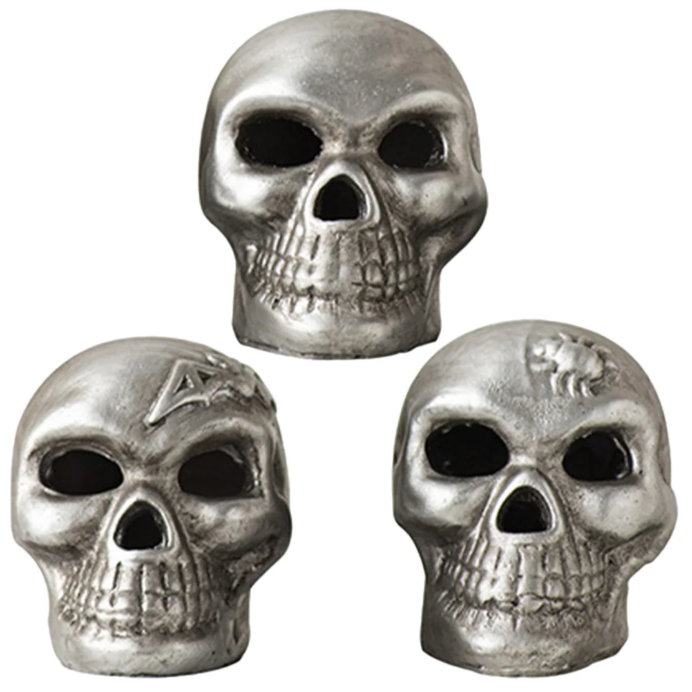 

3pcs Tiny Statue Ornament Vivid Small Model Resin Craft Halloween Decoration