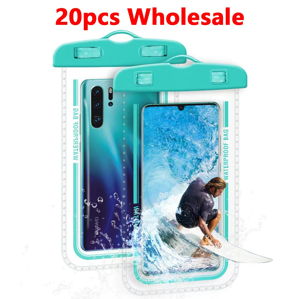 

20pcs Waterproof Phone Pouch Drift Diving Swimming Bag Underwater Dry Bag Case For Phone Water Sports Beach Pool Skiing 6 inch