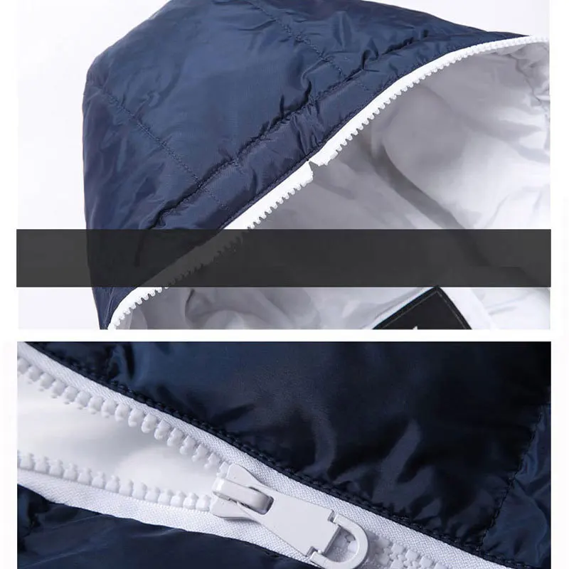 2022 New Fall/Winter Men's Cotton Coat Block Zipper Style Hooded Cotton Coat Jacket Mens Casual Coat Logo Customization