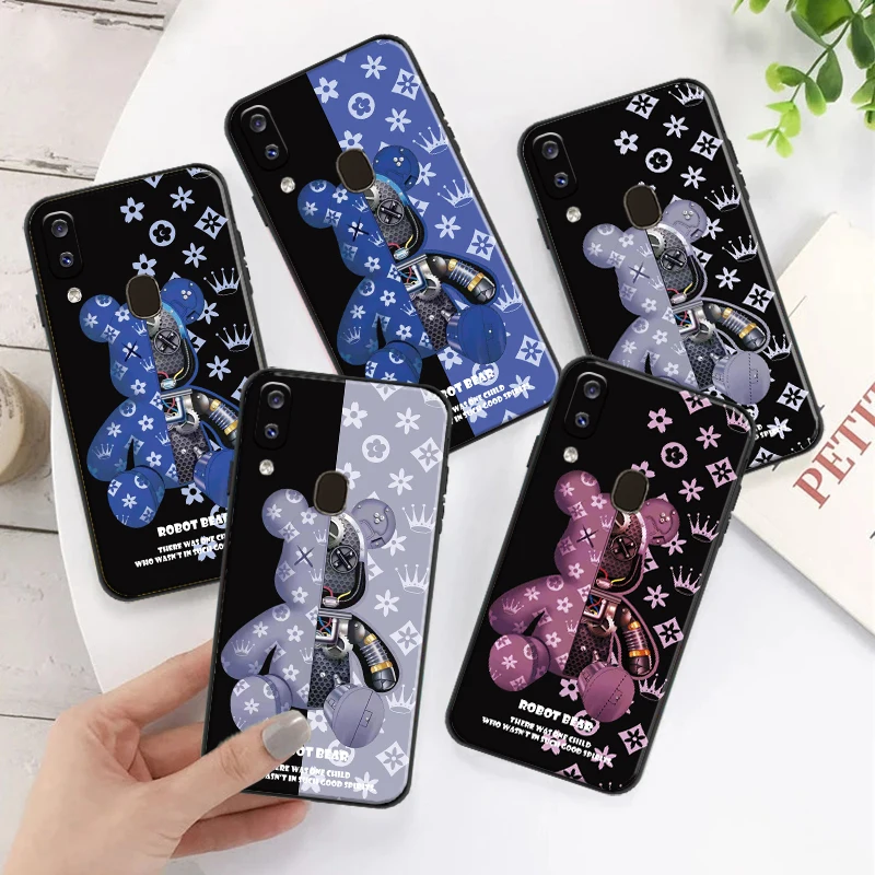 

Luxury Mechanical Bear Back Coque Black Silicone Cover Funda