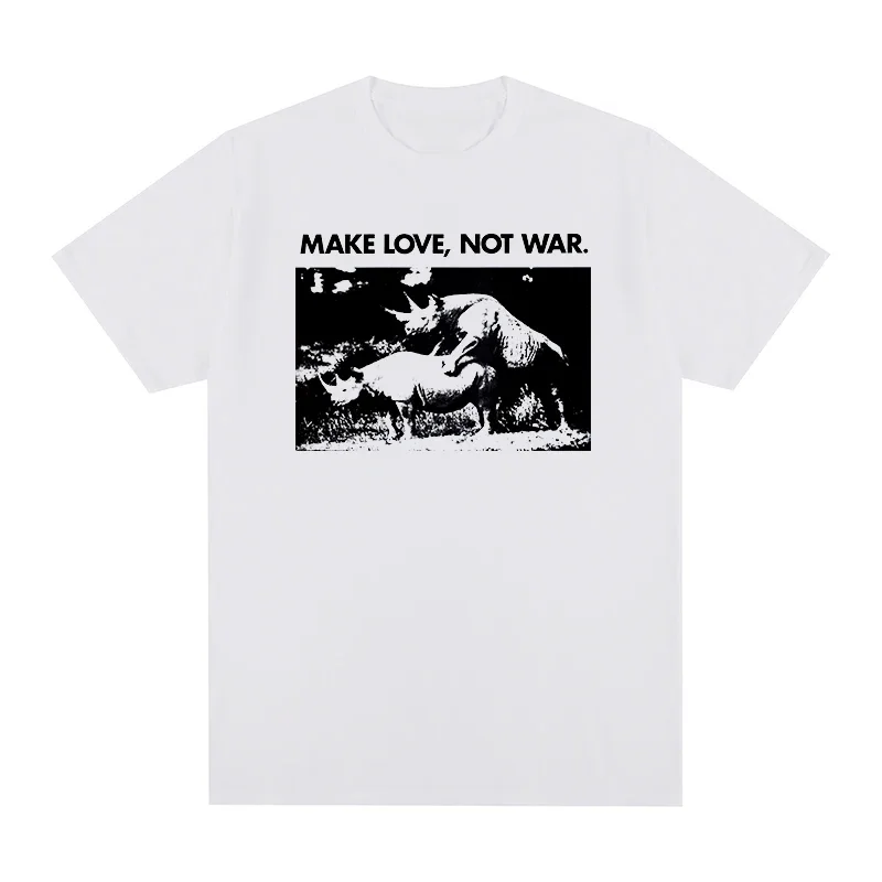 Хлопковая мужская футболка с надписью make love not war