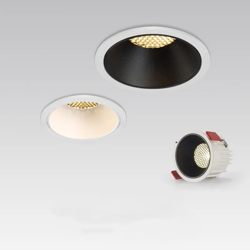 

EmbeddedLED downlight honeycomb anti glare COB dimmable AC220V 110V 5W/ 7W 9W 12W 15W 20W circular ceiling lamp indoor lighting