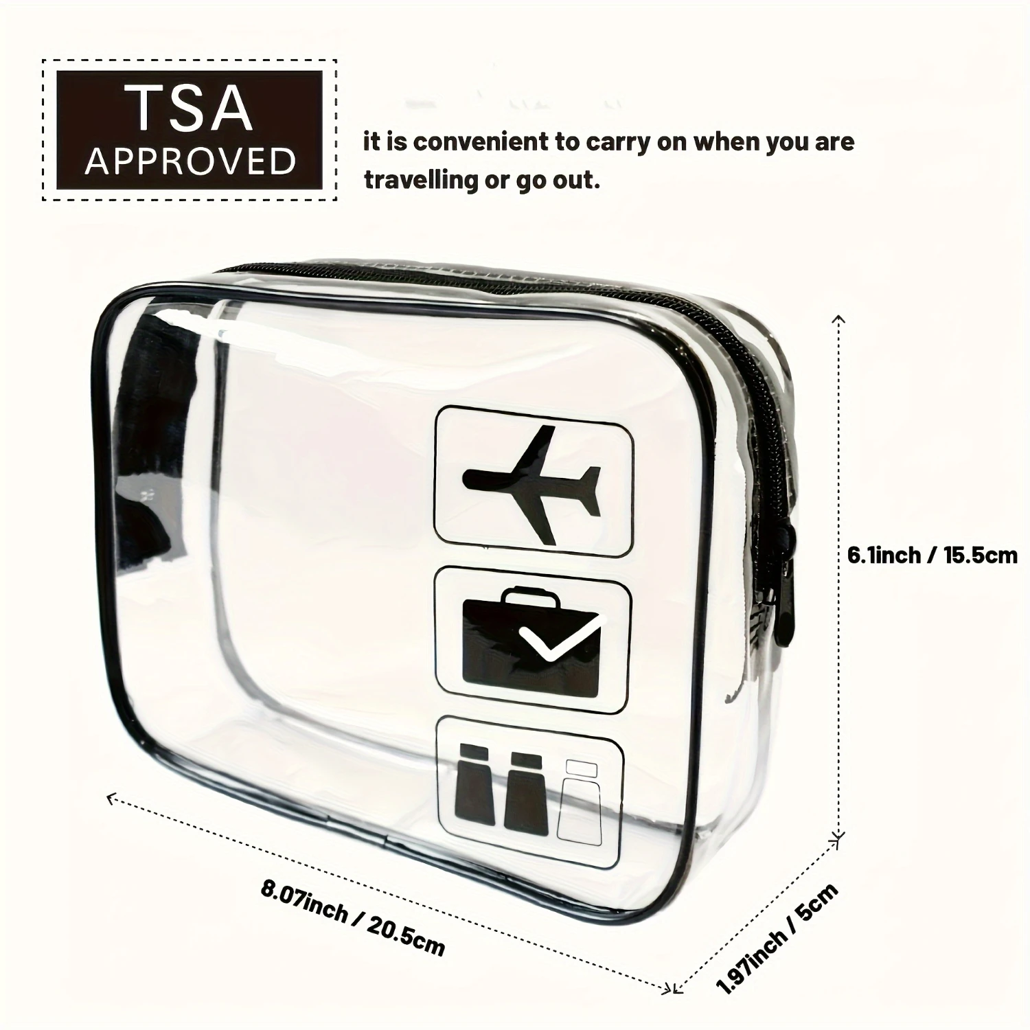 1 шт. прозрачная дорожная сумка для туалетных принадлежностей одобренная TSA