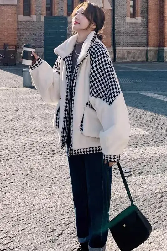 MiiiiX контрастного цвета свободное берберское флисовое стеганое пальто женская