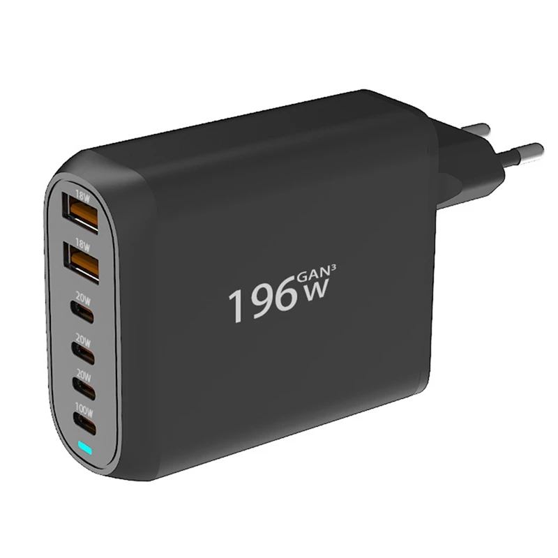 Зарядное устройство USB C Gan 196 Вт адаптер питания для быстрой зарядки 100 6 портов Ipad