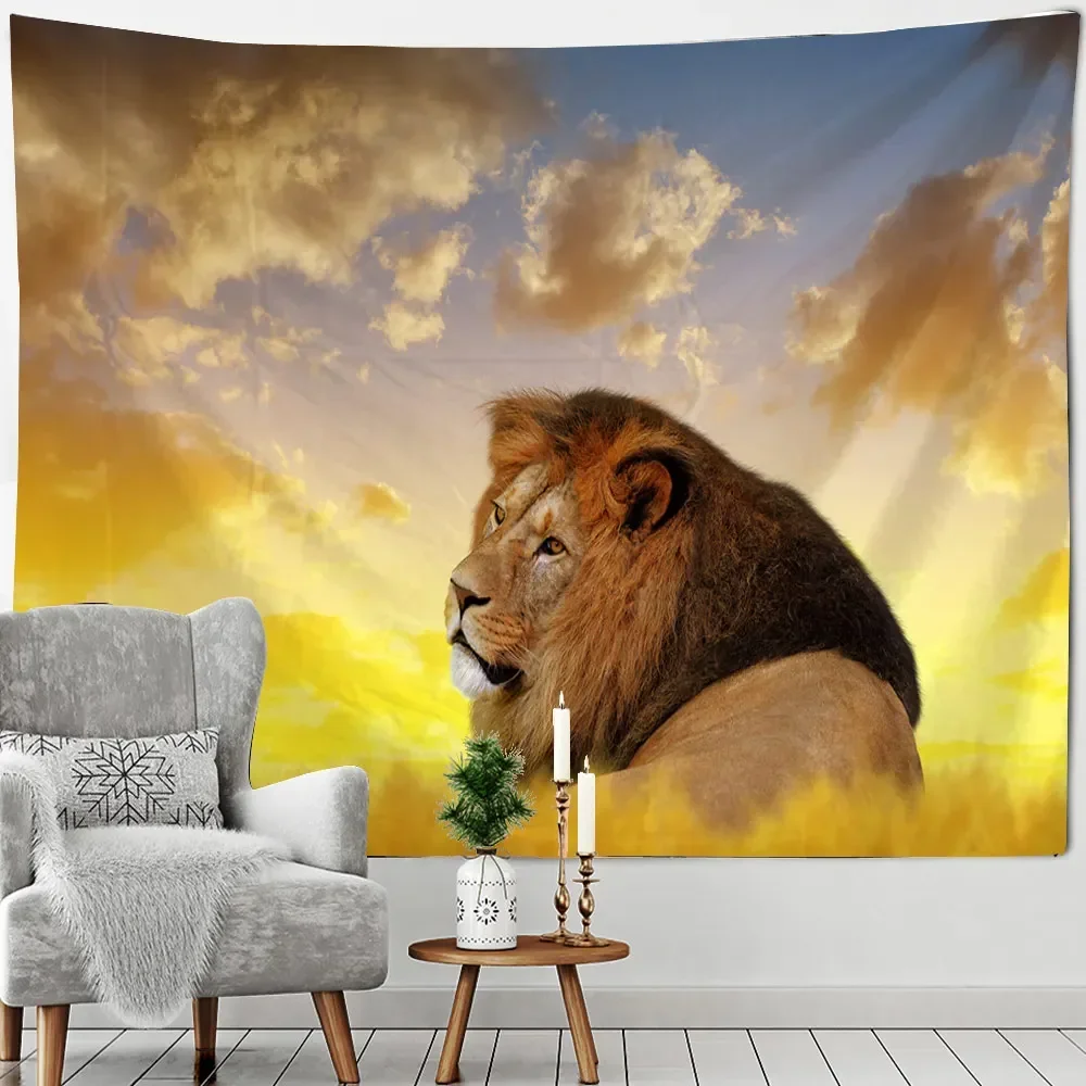 

Львиный гобелен из полиэстера
