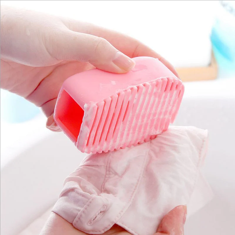 

New Flexible Silicone Mini Cleaning Washing Scrub Brush Hand-held Washboard Antiskid Laundry Brush Kitchen Bathroom Accessories