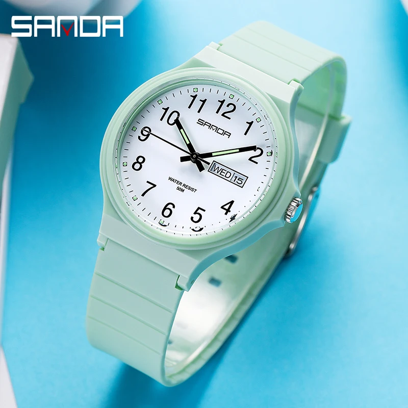 

Sanda New Dual Calendar Electric Quartz Watch Creative Lady 6060 watch