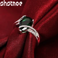 925 sterling silver aaa emerald zircon water drop ring for women engagement wedding charm fashion party jewelry gift